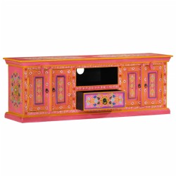 vidaXL Mobile Porta TV Rosa 110x30x40 cm in Legno Massello di Mango