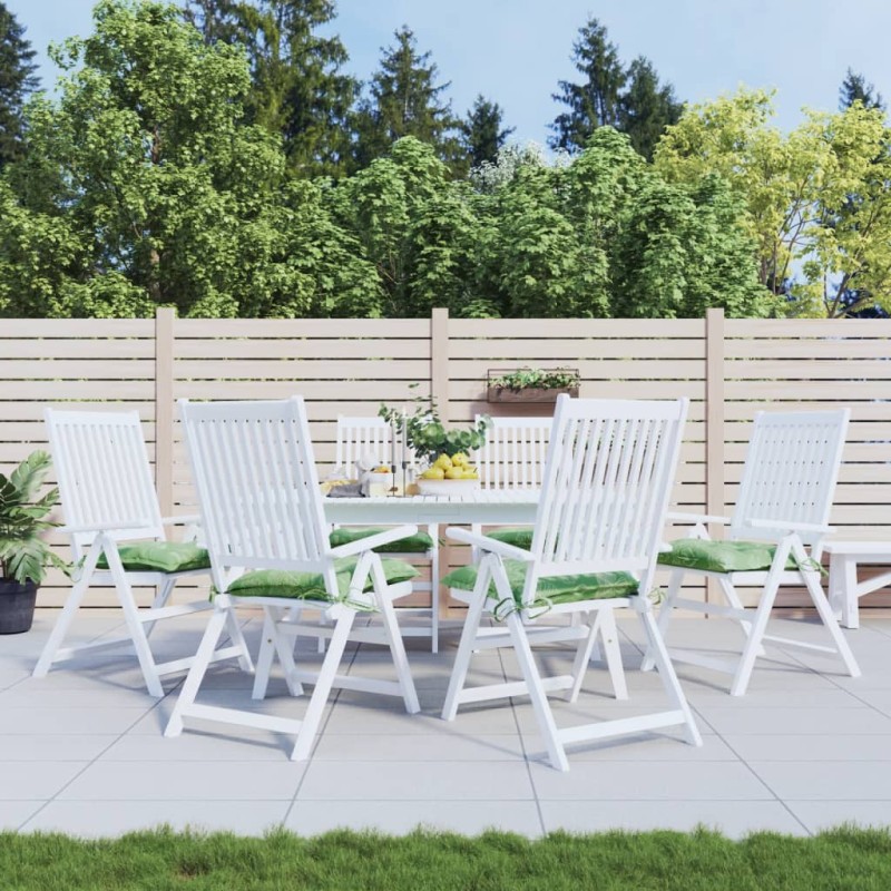 vidaXL Cuscini per Sedia 6 pz Motivo a Foglie 50x50x7 cm Tessuto