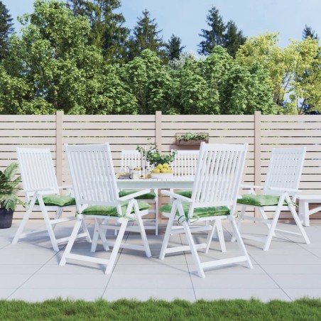 vidaXL Cuscini per Sedia 6 pz Motivo a Foglie 50x50x7 cm Tessuto