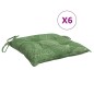 vidaXL Cuscini per Sedia 6 pz Motivo a Foglie 50x50x7 cm Tessuto