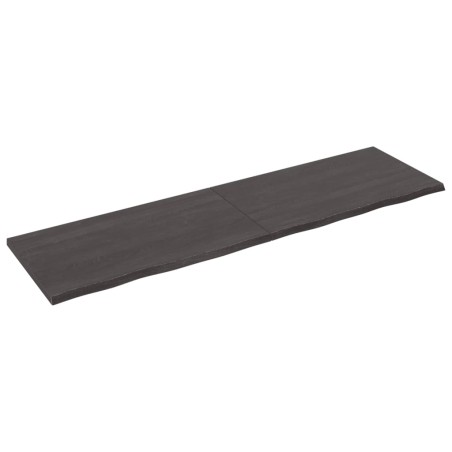 vidaXL Ripiano Marrone Scuro 220x60x(2-4) cm Massello Rovere Trattato