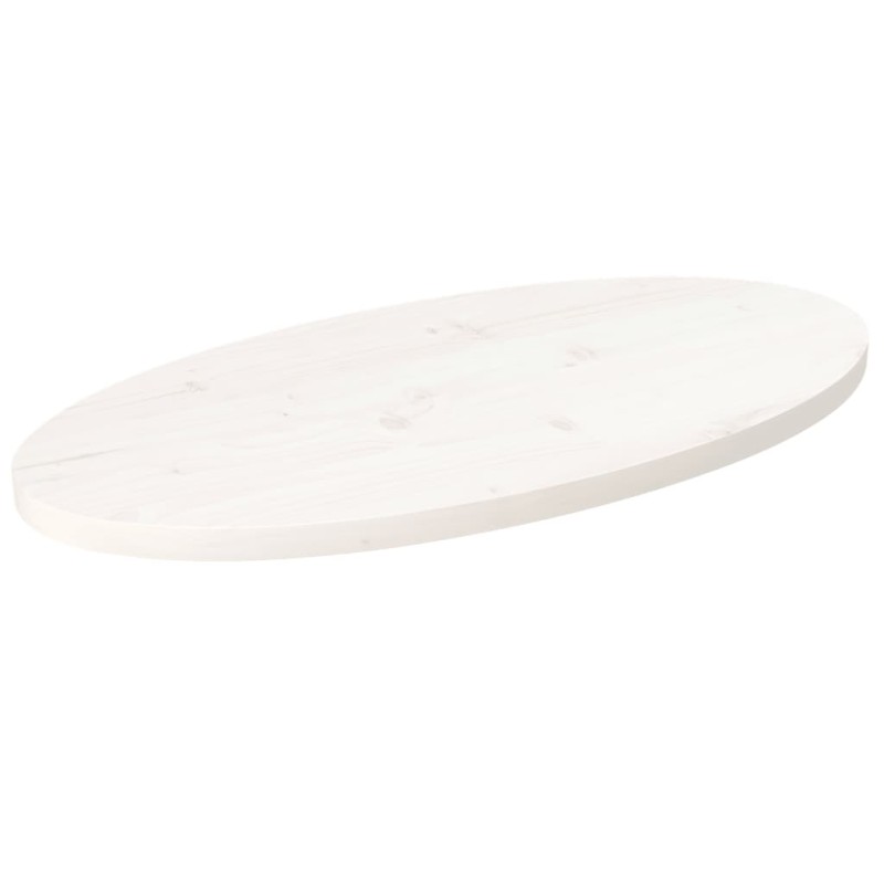 vidaXL Piano Tavolo Bianco 70x35x2,5cm in Legno Massello di Pino Ovale vidaXL Piano Tavolo Bianco 70x35x2,5cm in Legno Massello di Pino Ovale
