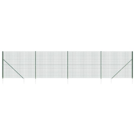vidaXL Recinzione Metallica con Picchetti Ancoraggio Verde 1,8x10 m