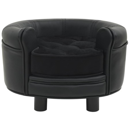 vidaXL Divano per Cani Nero 48x48x32 cm in Peluche e Similpelle