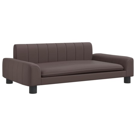 vidaXL Lettino per Cani Marrone 90x53x30 cm in Similpelle