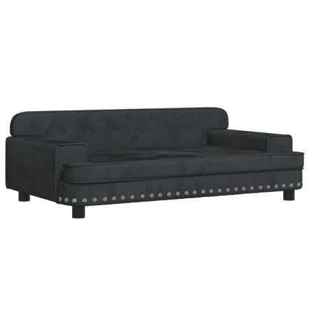 vidaXL Lettino per Cani Nero 90x53x30 cm in Velluto
