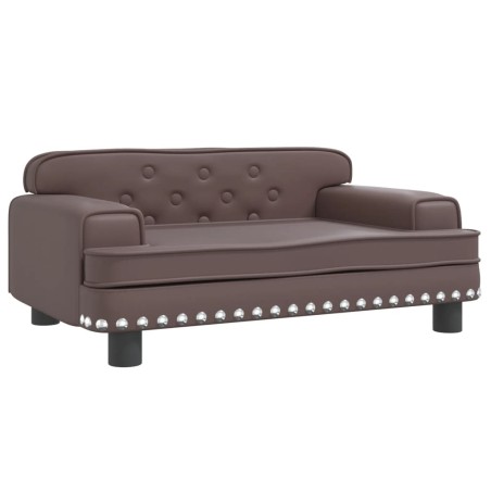 vidaXL Lettino per Cani Marrone 70x45x30 cm in Similpelle