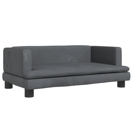 vidaXL Lettino per Cani Grigio Scuro 80x45x30 cm in Velluto