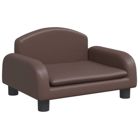 vidaXL Lettino per Cani Marrone 50x40x30 cm in Similpelle