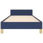 vidaXL Giroletto con Testiera senza Materasso Blu 90x190 cm Tessuto vidaXL Giroletto con Testiera senza Materasso Blu 90x190 cm Tessuto