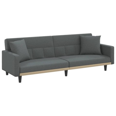 vidaXL Divano Letto con Cuscini Grigio Scuro in Tessuto