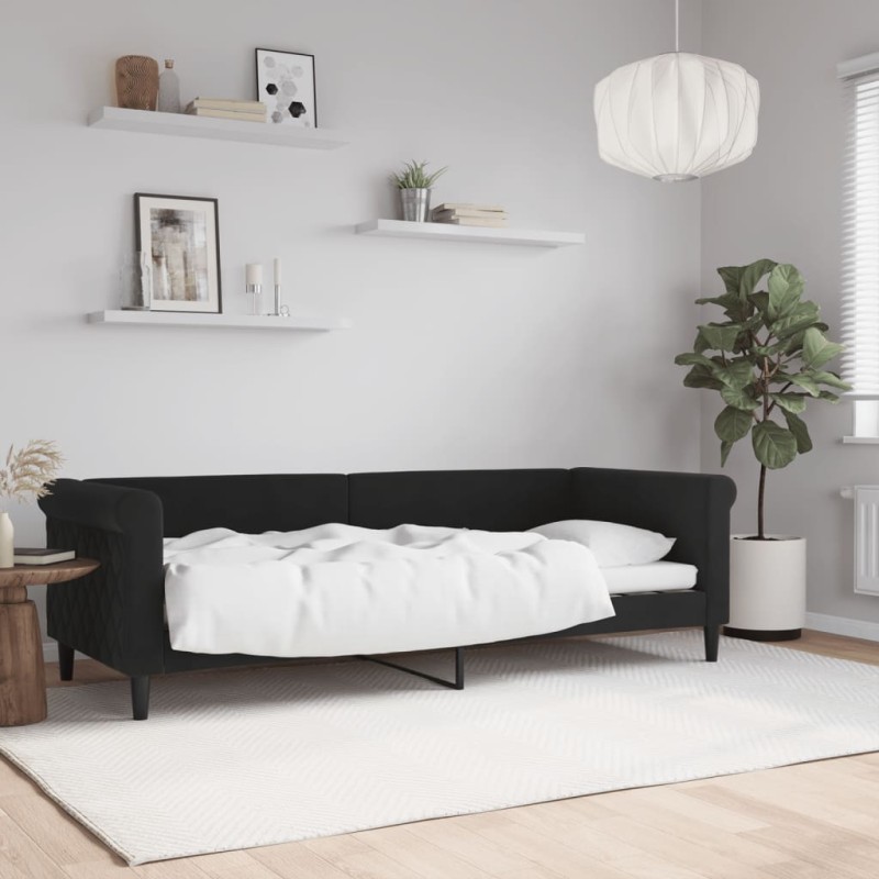 vidaXL Letto da Giorno Nero 80x200 cm in Velluto vidaXL Letto da Giorno Nero 80x200 cm in Velluto