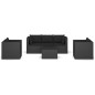 vidaXL Set Divani da Giardino 4 pz con Cuscini in Polyrattan Nero vidaXL Set Divani da Giardino 4 pz con Cuscini in Polyrattan Nero