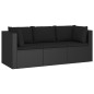 vidaXL Set Divani da Giardino 4 pz con Cuscini in Polyrattan Nero vidaXL Set Divani da Giardino 4 pz con Cuscini in Polyrattan Nero