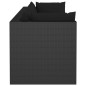 vidaXL Set Divani da Giardino 4 pz con Cuscini in Polyrattan Nero vidaXL Set Divani da Giardino 4 pz con Cuscini in Polyrattan Nero