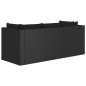 vidaXL Set Divani da Giardino 4 pz con Cuscini in Polyrattan Nero vidaXL Set Divani da Giardino 4 pz con Cuscini in Polyrattan Nero