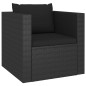 vidaXL Set Divani da Giardino 4 pz con Cuscini in Polyrattan Nero vidaXL Set Divani da Giardino 4 pz con Cuscini in Polyrattan Nero