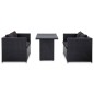 vidaXL Set Divani da Giardino 3 pz con Cuscini in Polyrattan Nero vidaXL Set Divani da Giardino 3 pz con Cuscini in Polyrattan Nero