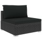 vidaXL Set Divani da Giardino 12 pz con Cuscini in Polyrattan Nero vidaXL Set Divani da Giardino 12 pz con Cuscini in Polyrattan Nero