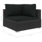 vidaXL Set Divani da Giardino 12 pz con Cuscini in Polyrattan Nero vidaXL Set Divani da Giardino 12 pz con Cuscini in Polyrattan Nero