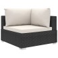 vidaXL Set Divani da Giardino 5 pz con Cuscini in Polyrattan Nero vidaXL Set Divani da Giardino 5 pz con Cuscini in Polyrattan Nero