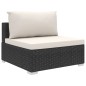 vidaXL Set Divani da Giardino 5 pz con Cuscini in Polyrattan Nero vidaXL Set Divani da Giardino 5 pz con Cuscini in Polyrattan Nero