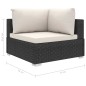 vidaXL Set Divani da Giardino 5 pz con Cuscini in Polyrattan Nero vidaXL Set Divani da Giardino 5 pz con Cuscini in Polyrattan Nero