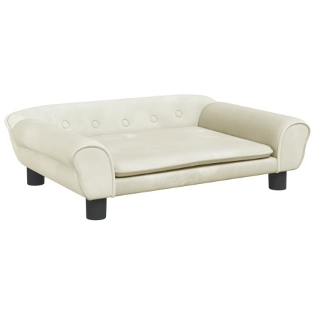 vidaXL Lettino per Cani Crema 70x48x22 cm in Velluto