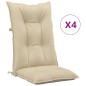 vidaXL Cuscini per Sedie 4 pz Beige 120x50x7 cm in Tessuto