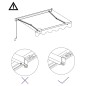 Tenda da Sole Retrattile Manuale 350x250 cm Arancione e Marrone Tenda da Sole Retrattile Manuale 350x250 cm Arancione e Marrone