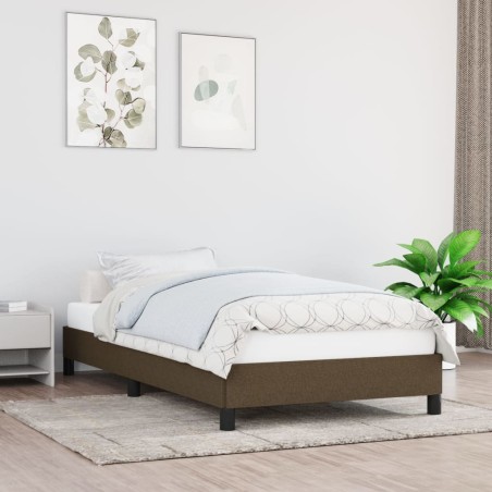 vidaXL Giroletto senza Materasso Marrone Scuro 80x200 cm Tessuto