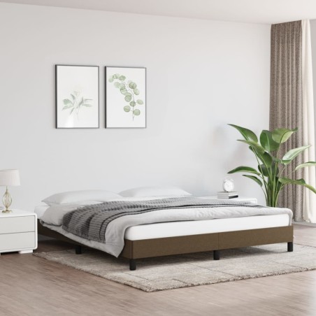 vidaXL Giroletto senza Materasso Marrone Scuro 180x200 cm Tessuto
