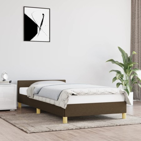 vidaXL Giroletto senza Materasso Marrone Scuro 90x200 cm Tessuto