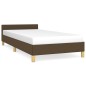 vidaXL Giroletto senza Materasso Marrone Scuro 90x200 cm Tessuto
