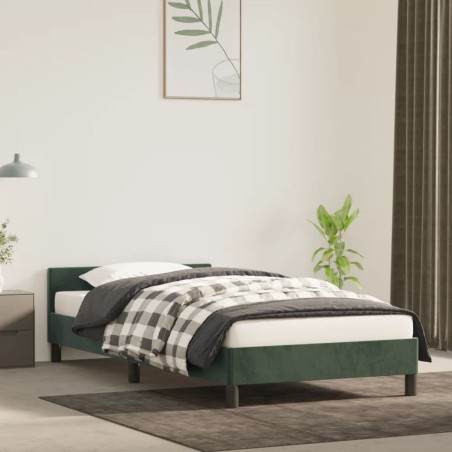 vidaXL Giroletto senza Materasso Verde Scuro 80x200 cm in Velluto