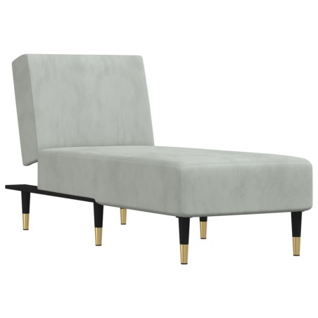 vidaXL Chaise Longue in Velluto Grigio Chiaro