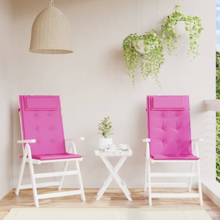 vidaXL Cuscini per Sedia con Schienale Alto 2pz Rosa in Tessuto Oxford