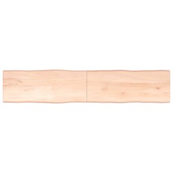 vidaXL Piano per Tavolo 200x40x(2-4) cm Rovere Non Trattato Bordi Vivi