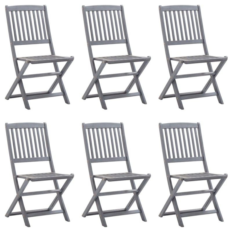Sedie da Giardino Pieghevoli 6 pz in Legno Massello d'Acacia Sedie da Giardino Pieghevoli 6 pz in Legno Massello d'Acacia