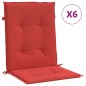 vidaXL Cuscini per Sedia da Giardino 6 pz Rossi 100x50x3 cm in Tessuto