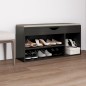 vidaXL Panca Portascarpe con Cuscino Grigio 104x30x49 cm in Truciolato vidaXL Panca Portascarpe con Cuscino Grigio 104x30x49 cm in Truciolato
