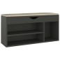vidaXL Panca Portascarpe con Cuscino Grigio 104x30x49 cm in Truciolato vidaXL Panca Portascarpe con Cuscino Grigio 104x30x49 cm in Truciolato