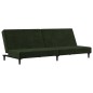 vidaXL Divano Letto a 2 Posti Verde Scuro in Velluto vidaXL Divano Letto a 2 Posti Verde Scuro in Velluto