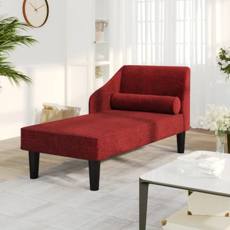 vidaXL Sdraio con Capezzale Rosso Vino in Tessuto