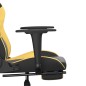 vidaXL Sedia da Gaming Massaggiante Poggiapiedi Nero e Oro Similpelle vidaXL Sedia da Gaming Massaggiante Poggiapiedi Nero e Oro Similpelle