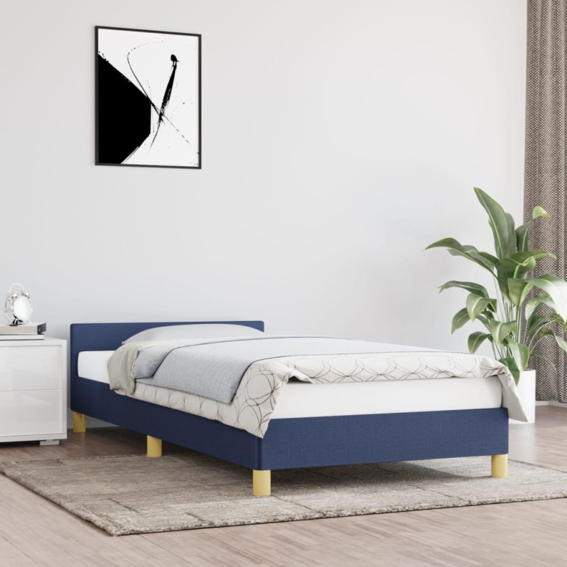 vidaXL Giroletto con Testiera Blu 100x200 cm in Tessuto vidaXL Giroletto con Testiera Blu 100x200 cm in Tessuto