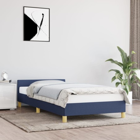 vidaXL Giroletto con Testiera Blu 100x200 cm in Tessuto