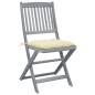 Sedie da Giardino Pieghevoli 4pz con Cuscini in Massello Acacia Sedie da Giardino Pieghevoli 4pz con Cuscini in Massello Acacia