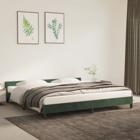 vidaXL Giroletto senza Materasso Verde Scuro 200x200 cm in Velluto