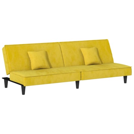 vidaXL Divano Letto Giallo in Velluto